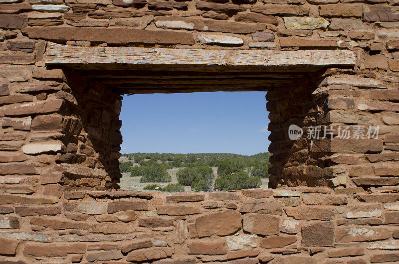 Salinas Pueblo mission Nation的Abo遗址窗口视图